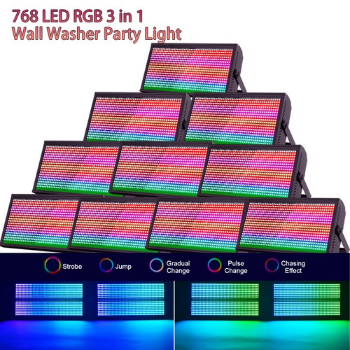 768 LED Strobe Wall Wash Light Stage Effect Beam Lights RGB DMX Party DJ Lights - Picture 18 of 18