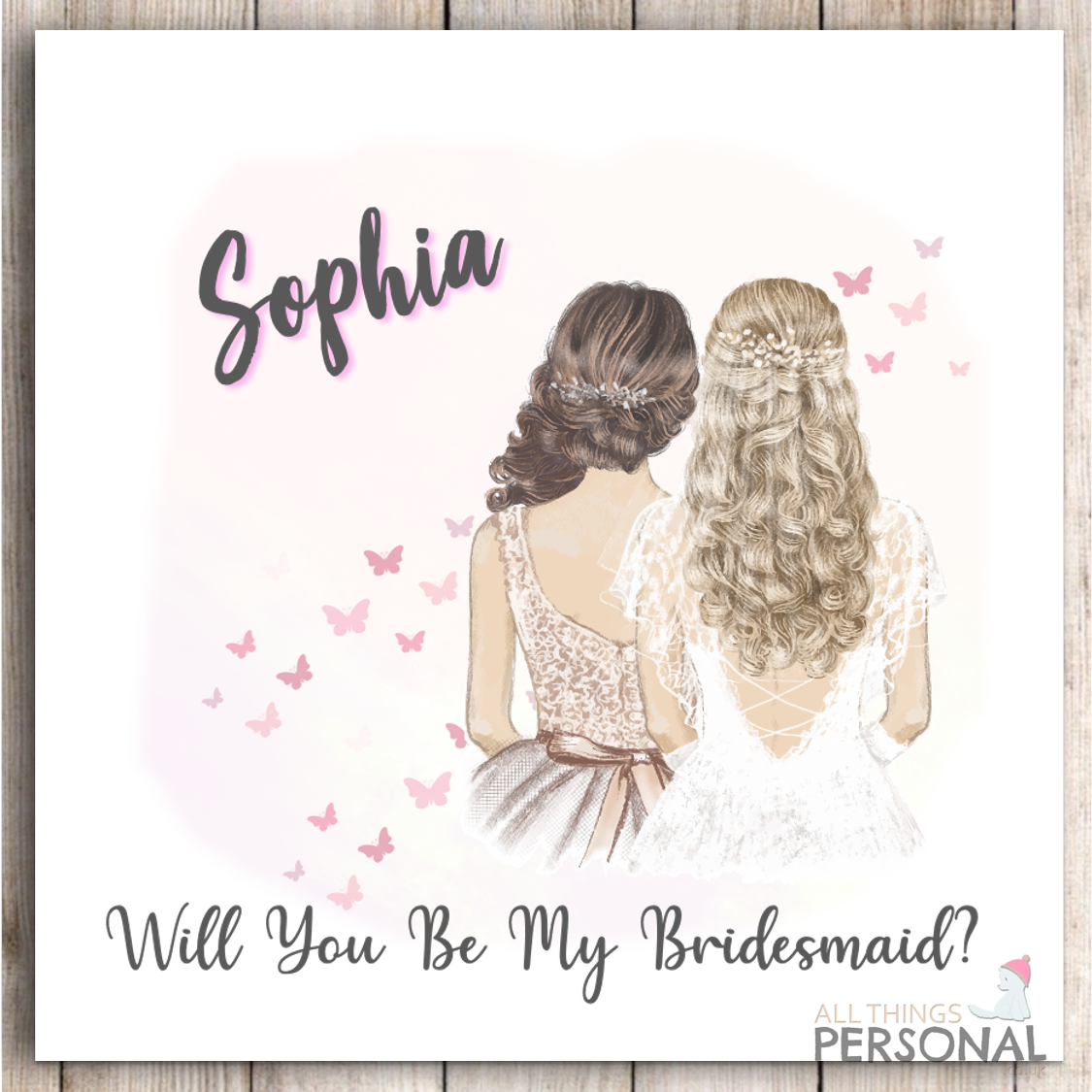 Personalised Will You Be My Bridesmaid Card Bridesmaid Proposal Card