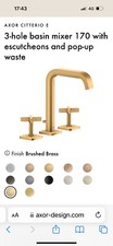 Hansgrohe Axor Citterio E 3 Hole Basin Mixer Brushed Brass  36108950