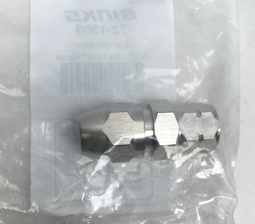 Lot Of 2, Binks 72-1303, Connector 1/4" Swivel x 1/4" Hose Fitting - Picture 4 of 4