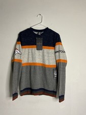 NFL Men's Fleece Lined Sweatshirt Navy/Gray Denver Broncos Football Size S