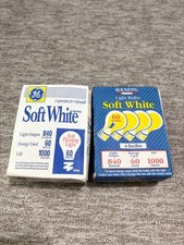 Brand New 2 Packs Lot of 8 GE Roundys A19 Soft White 60W Light Bulbs