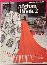 Leisure Arts Afghan Crochet 16 Design Pattern Leaflet 102 Book 2