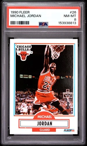 153938813 Michael Jordan 1990 Fleer #26 PSA 8