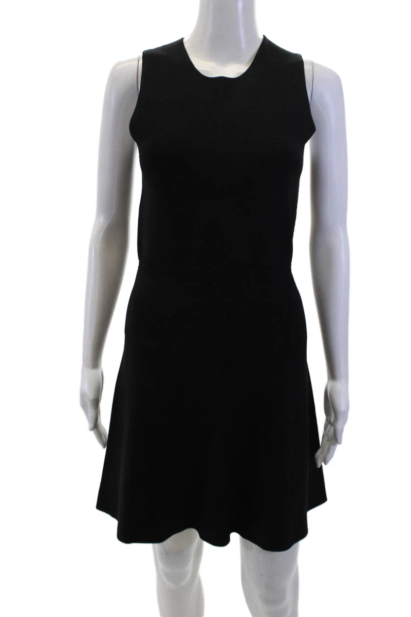 green emerald velvet dress Theory NEW Size 10 Felicitina Black Fit and Flare Dress