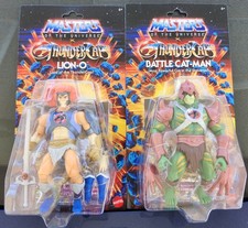 MASTERS OF THE UNIVERSE x THUNDERCATS LION-O  BATTLE CAT-MAN LOT OF 2 NEW MIP