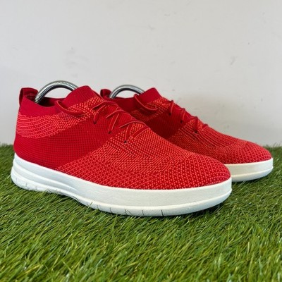 FitFlop Turnschuhe Größe 6 Damen rot Uberknit High-Top Slipper Laufschuhe