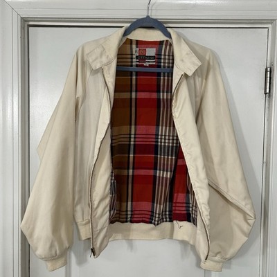 Vintage Citation Harrington Jacket Men s M Ivory Flannel Lined Bomber Jacket VGC