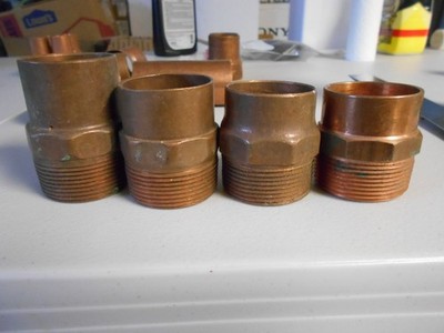 NOS 1 1/2'' Copper Male Adaptors (4)