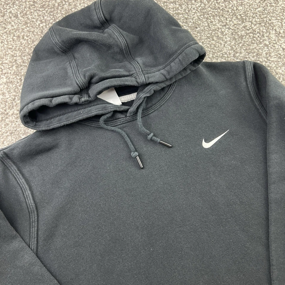 Nike Suéter Para Hombres Mediano Negro Blanco Pequeño Cuadros Swoosh Sudadera con Capucha Pullover Adulto Foto 2 de 4