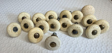 16 Cream Porcelain Ceramic Knob Cabinet Drawer Pull w/Specks