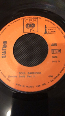 Santana   Soul Sacrifice Unplayed 45  JB