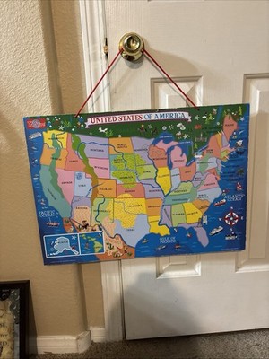USA Map 16.75  x  23.5  Plywood Or Thick Cardboard By T.S Shute  Inc
