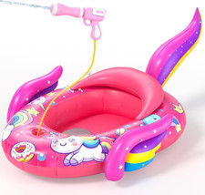Kids Pool Floats with Water Gun,Toddler Pool Float Inflatable Ride-On Swimming P