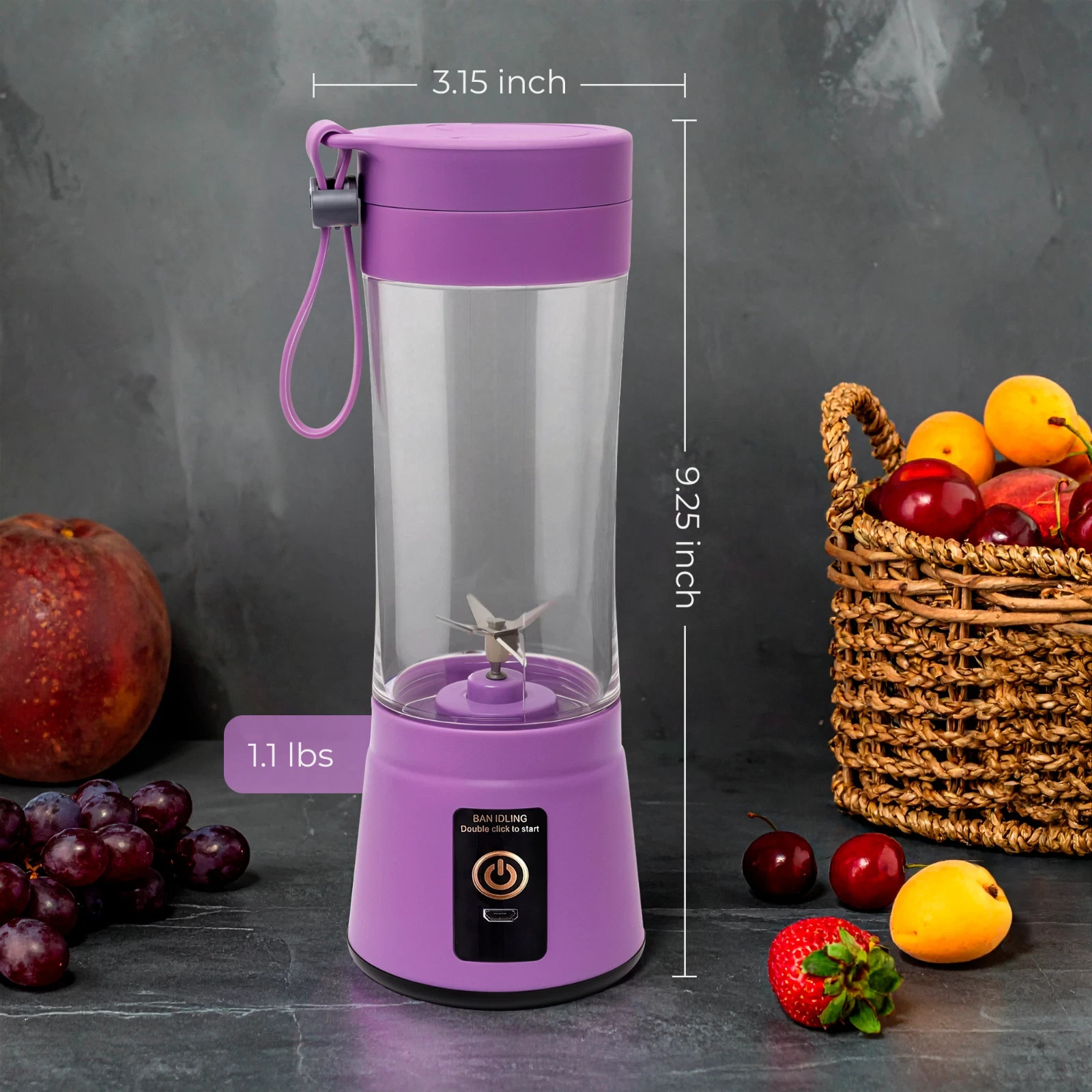 Portable USB Rechargeable Personal Blender Mini Mixer for Protein Shakes & Smoot