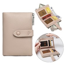 Women's Business Leather Wallet Bifold Zipper Wallet Credit Card Holder Wallet