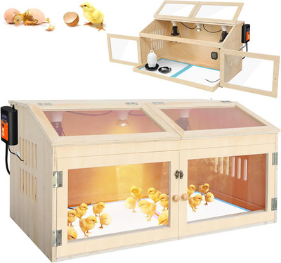 Intelligent Chicken Brooder Box for Chick with Digital Thermostat, 32'' Wide Larg
