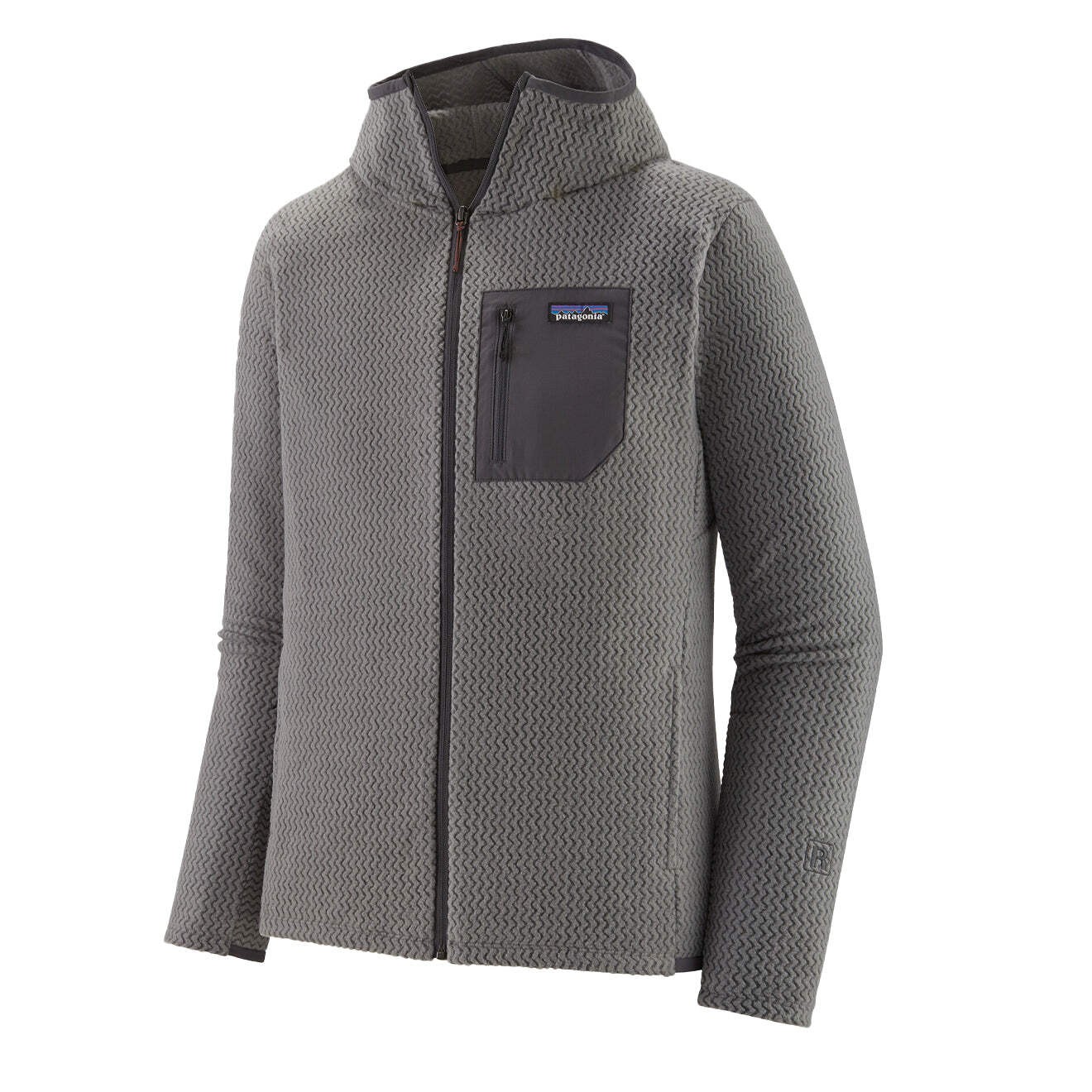 Sudadera con capucha Patagonia R1 Air cremallera completa gris Forever