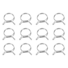 12Pcs 24mm ID 24-28.1mm OD Double Wire Spring Hose Clamp Spring Clips Clamps