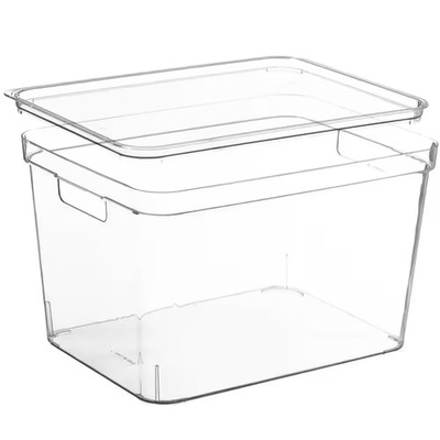 Clear Storage Container with Lid for Kitchen Pantry Cabinet and Fridge, Large, 8