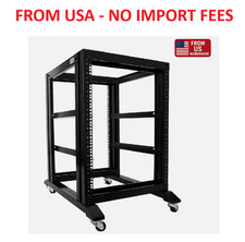 15U 4 Post Open Frame 19" Server/Audio Steel Data Network Rack 17" Deep 600MM