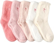 Geyoga Women's Fuzzy Slipper Socks 5 Pairs 