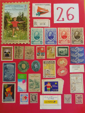 26 - vignettes cinderellas en lot excellent état - fiscaux loteries