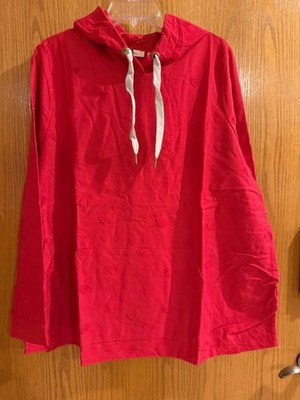 Ulla Popken Size 20/22 Lightweight Hoodie Sweatshirt - Red Hearts
