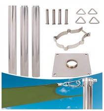 Shade Sail Poles 12FT Heavy Duty Sun Sail Poles Canopy Pole with Base Plate