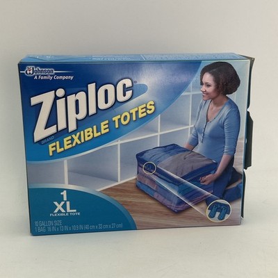 Ziploc XL X-Large Flexible Storage Tote 10 Gallon Clear Plastic