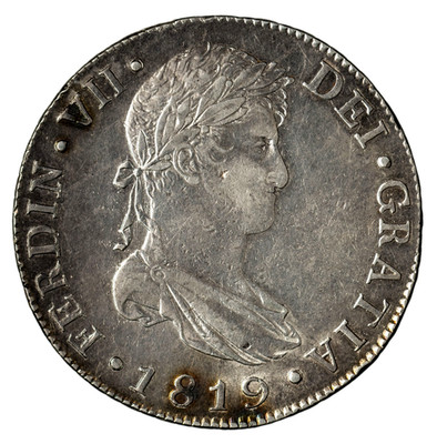 Guatemala 1819 NG-M Silver 8 Reales Ferdinand VII  27 gr., 38 mm  KM-69