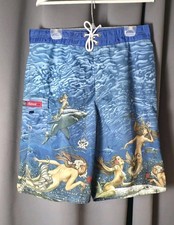 Rietveld USA Board Shorts 38 Made in USA Mermaids Shark Ocean Art Surf Trunks