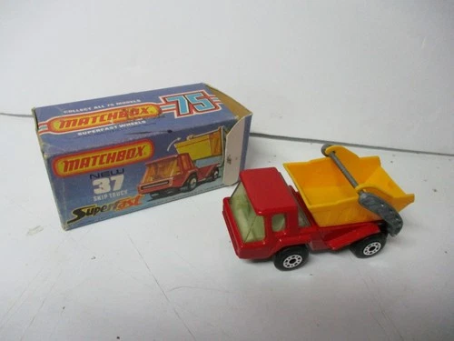 Matchbox Lesney Superfast SF37 Skip Truck- red with yellow skip, boxed