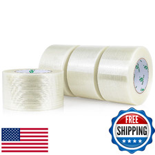 BOMEI PACK 3" Fiber Reinforced Packing Tape, Heavy Duty Wide Strapping