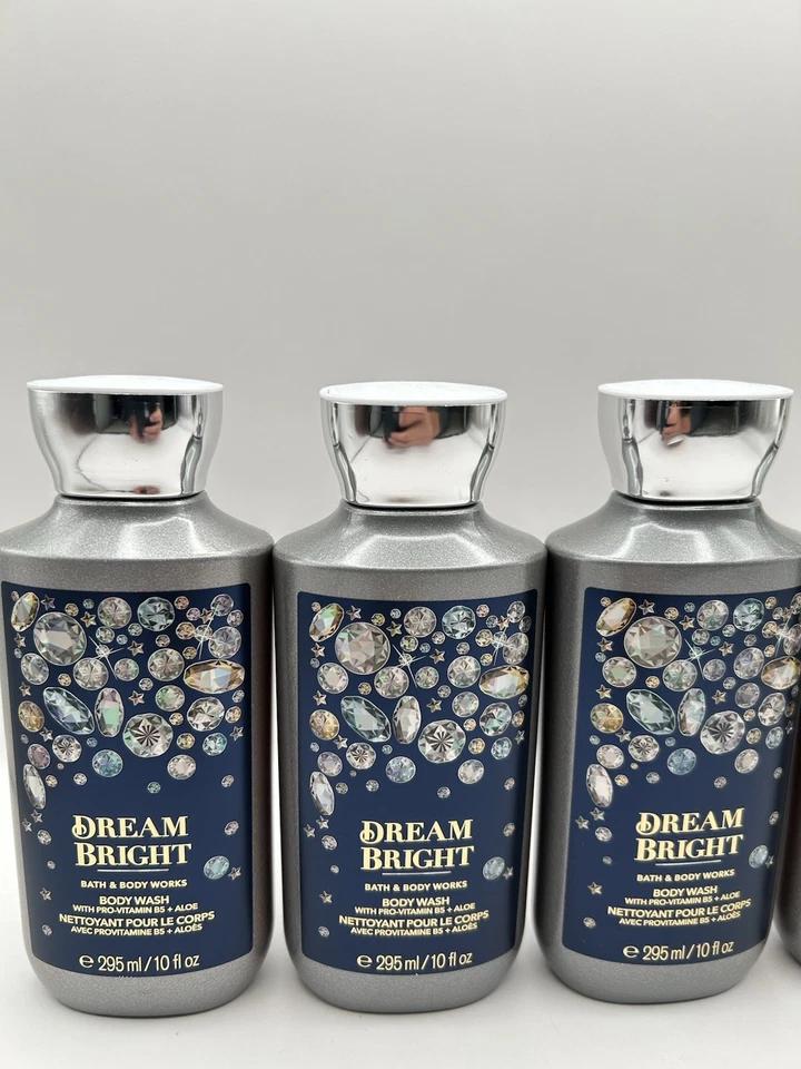 NUEVO Juego de 4 botellas de lavado corporal Bath and Body Works Dream Bright de 10 OZ Foto 2 de 3