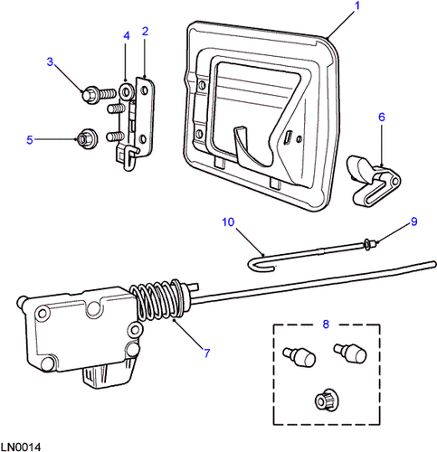 LAND ROVER DISCOVERY 2 FUEL DOOR LATCH CLIP SET OF TWO NEW PART # BPX700010 - Picture 3 of 4