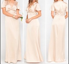 NWT Show Me Your Mumu Rome Twist Maxi Gown in Champagne Luxe Satin size L