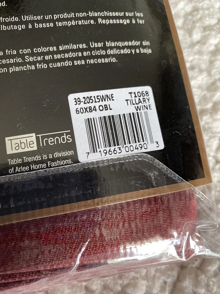 Tillary Microfiber(60” X 84”) Oblong Tablecloth Burgundy Wine Color Spillproof - Image 4 of 4