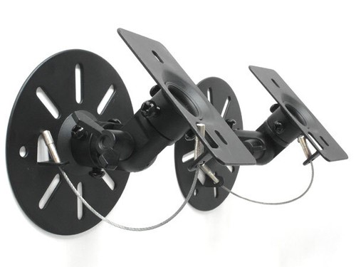 2 pièces supports muraux universels pour haut-parleurs inclinables rotatifs noir - Photo 6/7