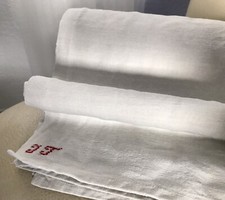 Antik Bauernleinen Leinen handgewebt Laken 187x140 Monogramm JT Tischdecke?