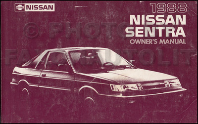 1988 Nissan Sentra Owners Manual Original OEM Owner User Guide Book E SE GXE XE
