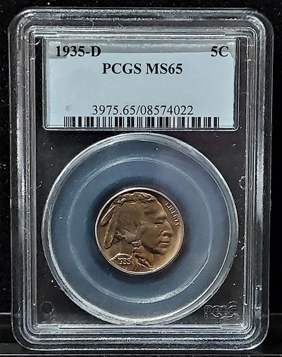 1935-D PCGS MS65 Buffalo Nickel 5C Certification # 3975.65/08574022 Graded