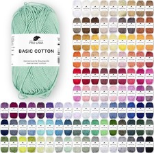 50g Pro Lana Basic Cotton - Baumwolle Garn Stricken Häkeln Amigurumi (50,00€/kg)