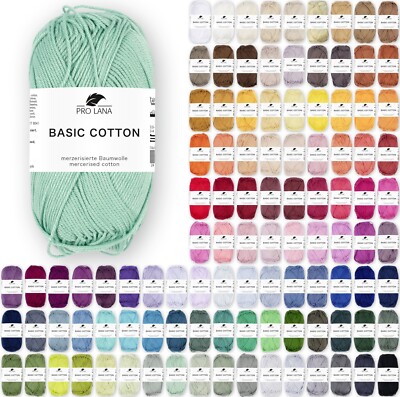 50g Pro Lana Basic Cotton - Baumwolle Garn Stricken Häkeln Amigurumi (50,00 /kg)