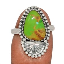Southwest - Composite Mohave Green Turquoise 925 Silver Ring HSA9 s.7 CR64552