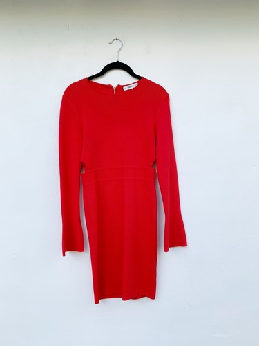 ZARA Red Bodycon Long Sleeve Dress With 