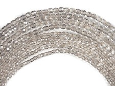 Czech Fire Polished Round Faceted Beads Crystal Velvet Light coated 16" strand