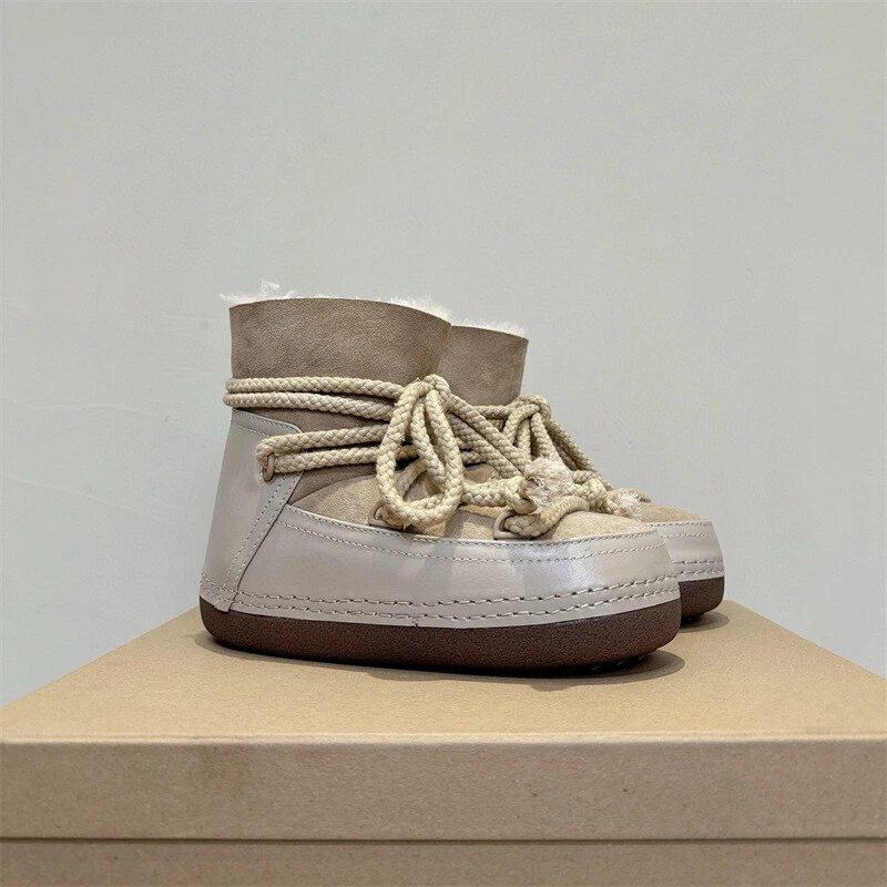 Botas de neve femininas INUIKII de pele multifuncional antiderrapante elevação - Imagem 2 de 4