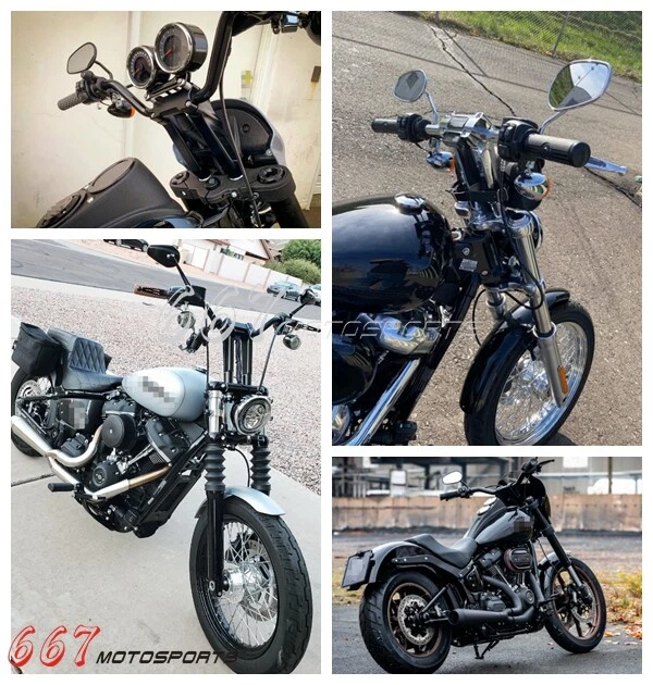 Elevador de manillar de 4"-14" de alto para barras Harley Softail Sportster Road King de 1-1/4"" Foto 4 de 4