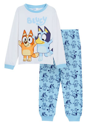 Kinder Bluey Schlafanzug Jungen Mädchen Bingo Pyjama Langarm Unisex Premium 100% Baumwolle  